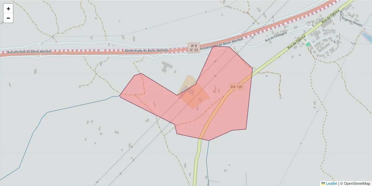 Mapa detalhado do código postal 7540-516 com limites, códigos postais vizinhos e agências dos correios