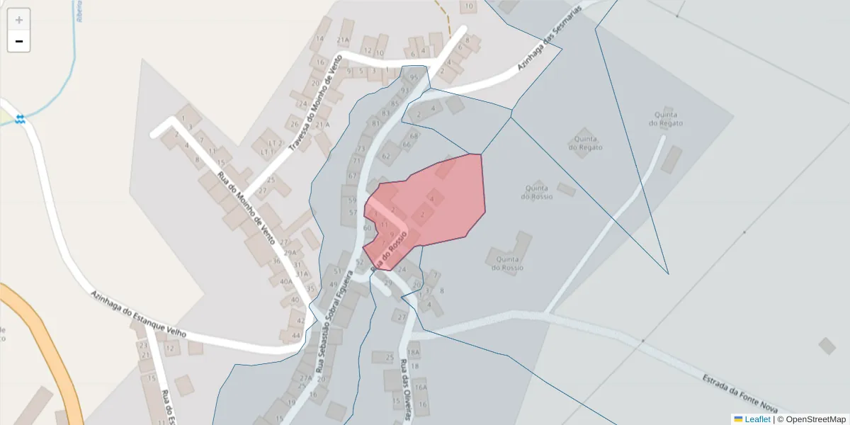 Mapa detalhado do código postal 7555-133 com limites, códigos postais vizinhos e agências dos correios