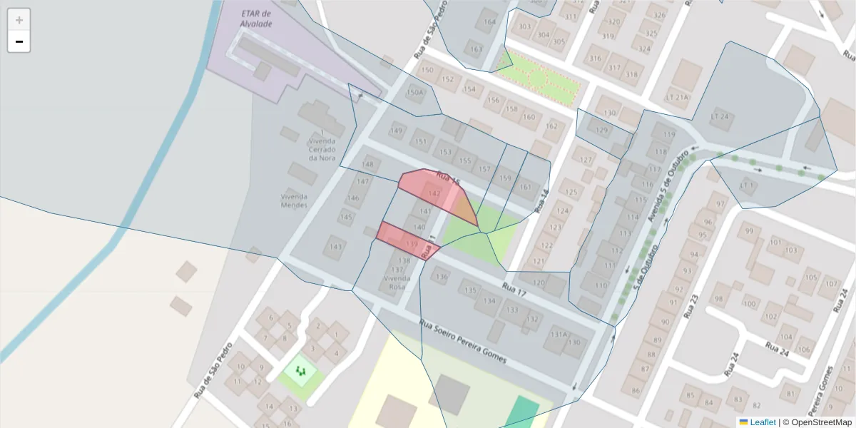 Mapa detalhado do código postal 7565-029 com limites, códigos postais vizinhos e agências dos correios