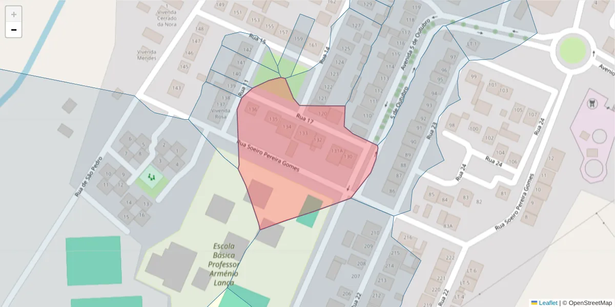 Mapa detalhado do código postal 7565-030 com limites, códigos postais vizinhos e agências dos correios
