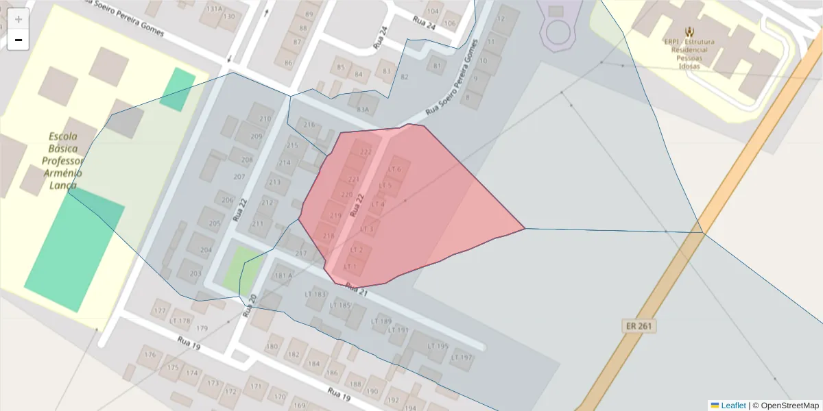 Mapa detalhado do código postal 7565-035 com limites, códigos postais vizinhos e agências dos correios