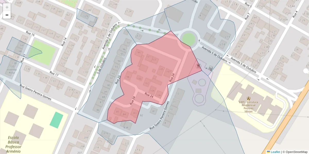 Mapa detalhado do código postal 7565-038 com limites, códigos postais vizinhos e agências dos correios