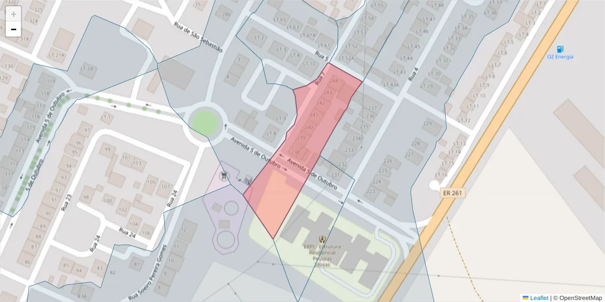 Mapa detalhado do código postal 7565-080 com limites, códigos postais vizinhos e agências dos correios