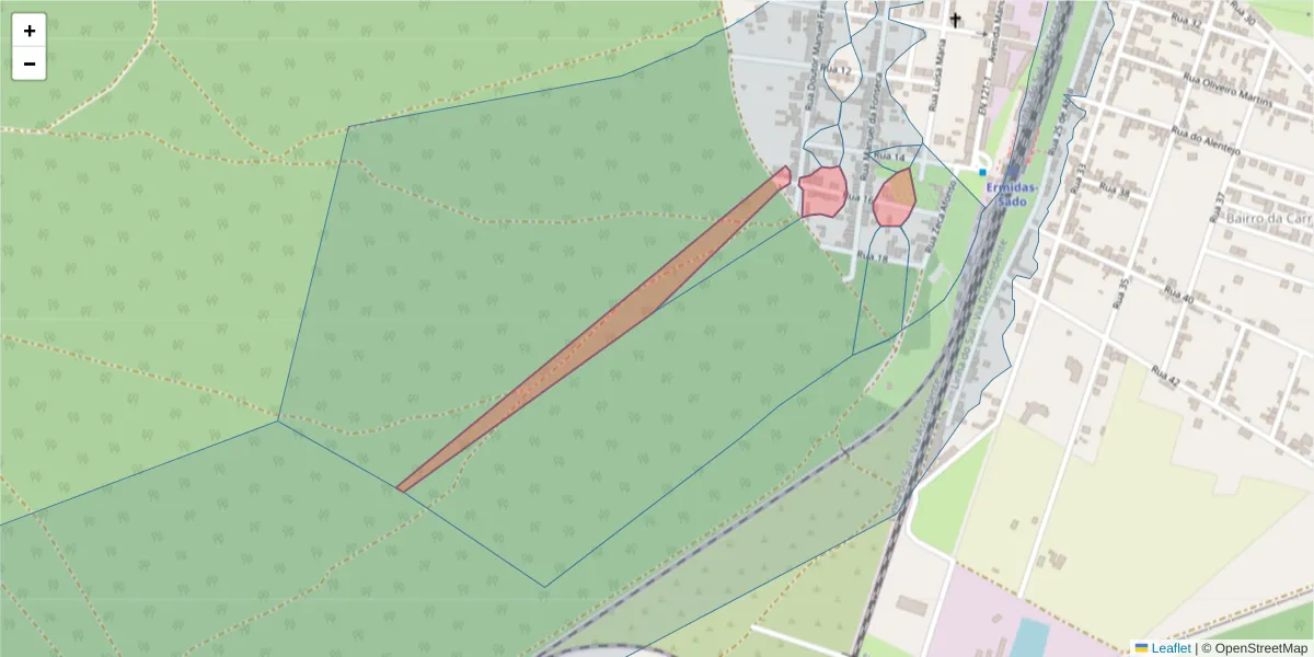 Mapa detalhado do código postal 7565-208 com limites, códigos postais vizinhos e agências dos correios