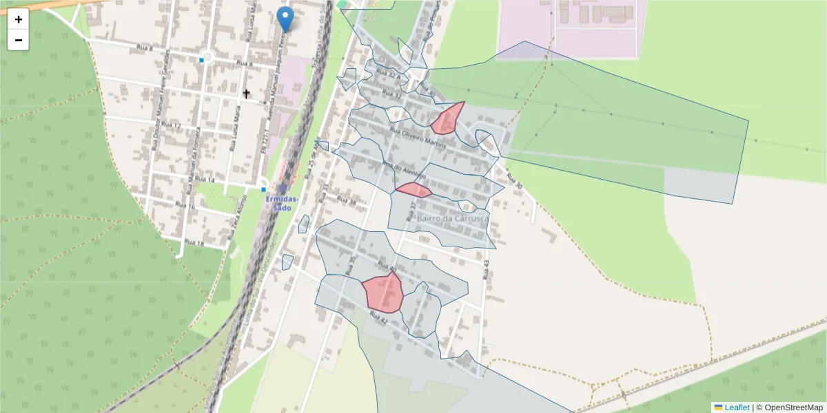 Mapa detalhado do código postal 7565-217 com limites, códigos postais vizinhos e agências dos correios