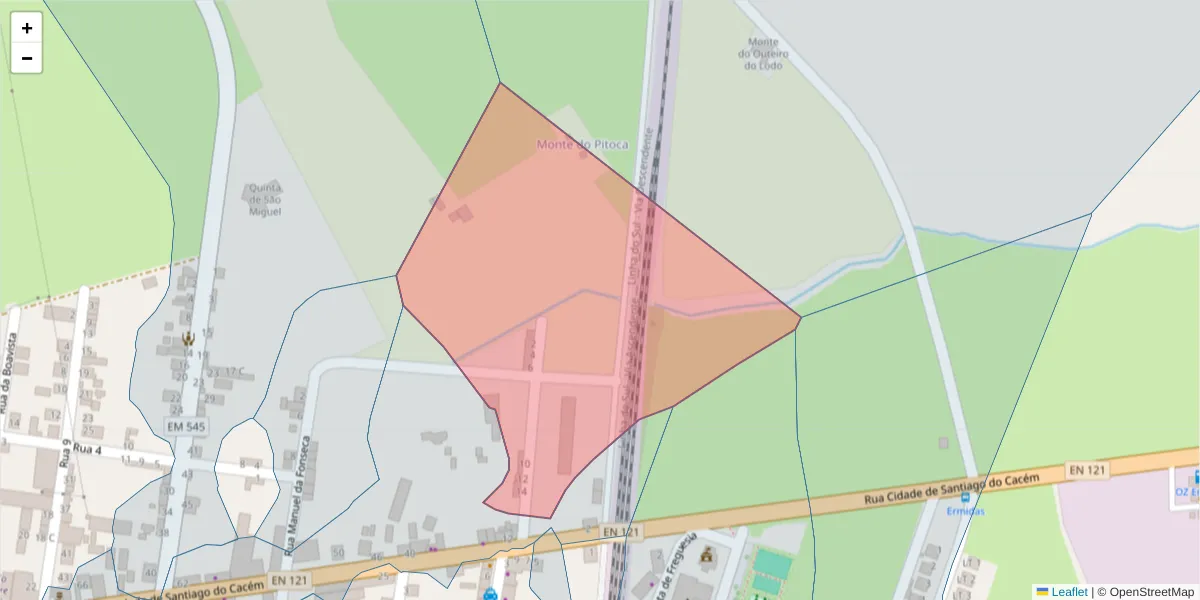 Mapa detalhado do código postal 7565-234 com limites, códigos postais vizinhos e agências dos correios