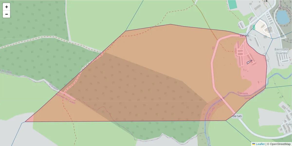 Mapa detalhado do código postal 7570-014 com limites, códigos postais vizinhos e agências dos correios