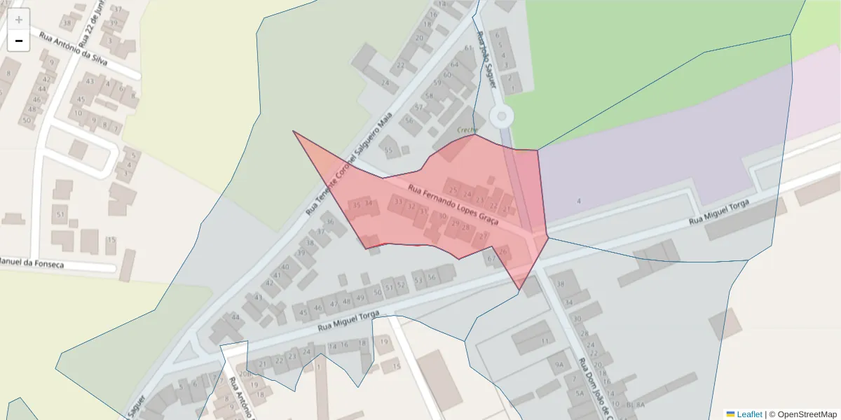 Mapa detalhado do código postal 7570-115 com limites, códigos postais vizinhos e agências dos correios