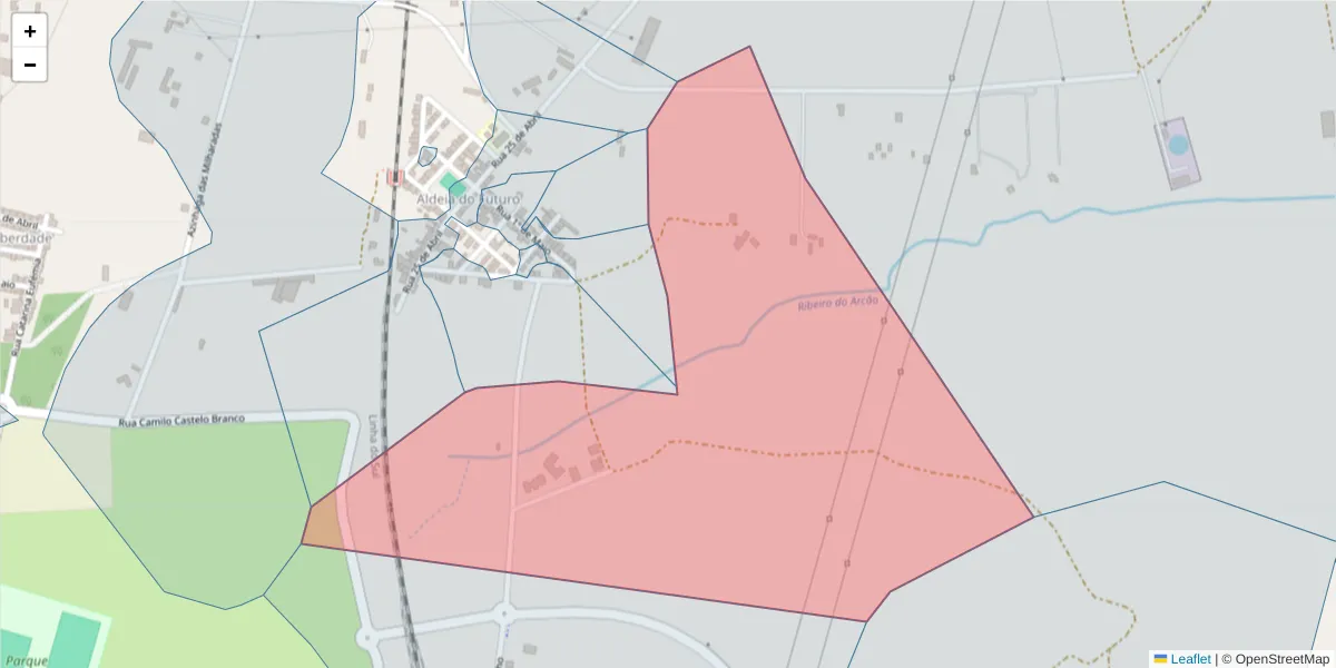 Mapa detalhado do código postal 7570-120 com limites, códigos postais vizinhos e agências dos correios