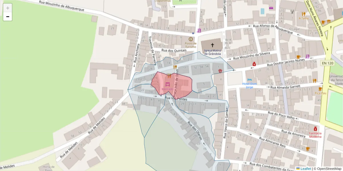 Mapa detalhado do código postal 7570-137 com limites, códigos postais vizinhos e agências dos correios