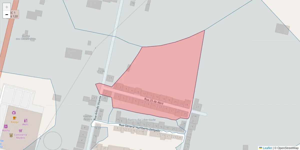 Mapa detalhado do código postal 7570-162 com limites, códigos postais vizinhos e agências dos correios