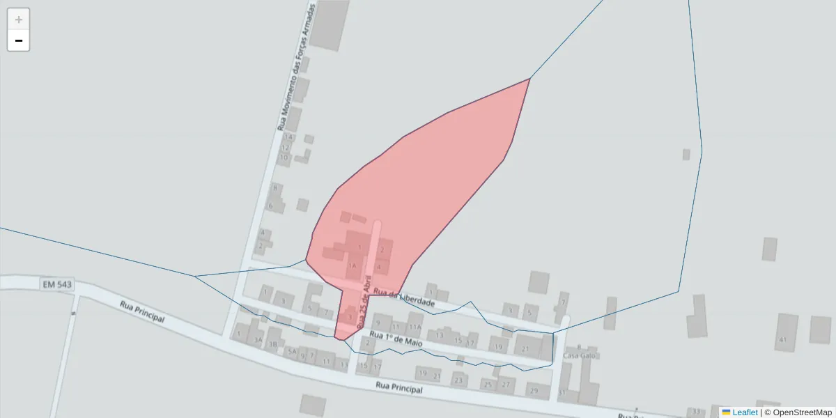 Mapa detalhado do código postal 7570-166 com limites, códigos postais vizinhos e agências dos correios