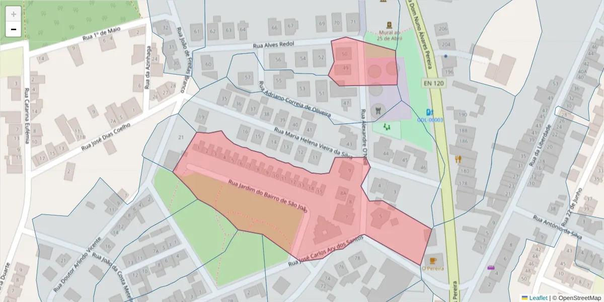 Mapa detalhado do código postal 7570-175 com limites, códigos postais vizinhos e agências dos correios
