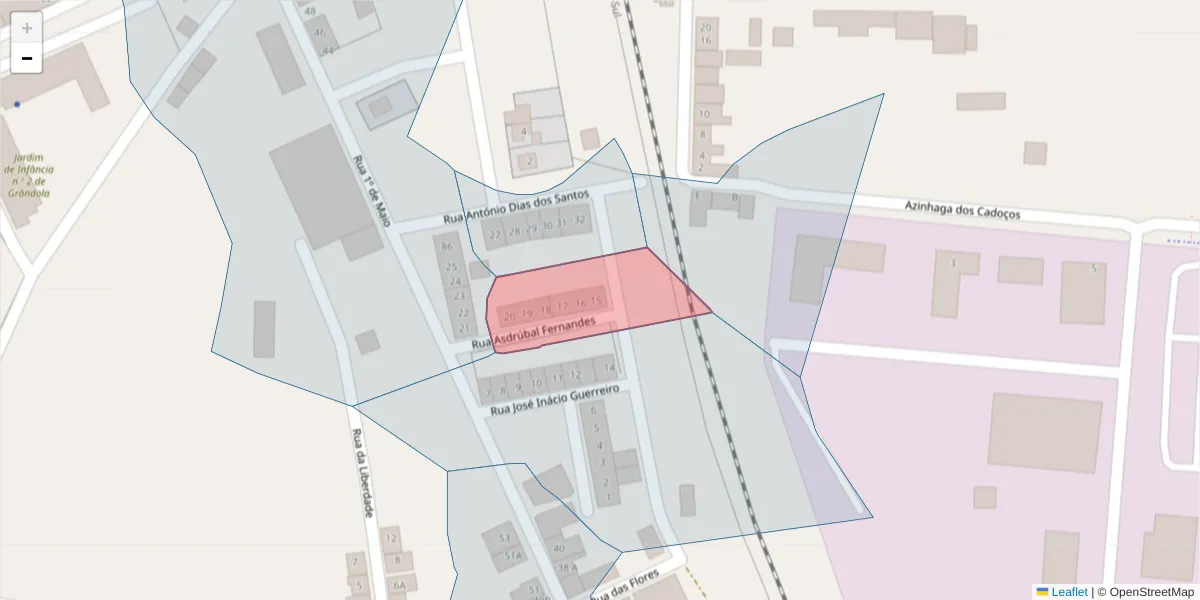 Mapa detalhado do código postal 7570-209 com limites, códigos postais vizinhos e agências dos correios