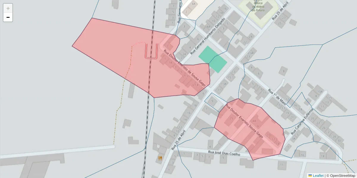 Mapa detalhado do código postal 7570-251 com limites, códigos postais vizinhos e agências dos correios