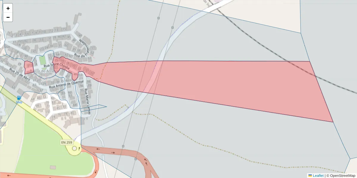 Mapa detalhado do código postal 7570-271 com limites, códigos postais vizinhos e agências dos correios