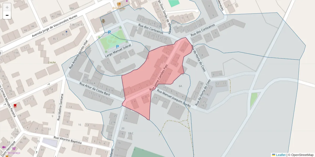 Mapa detalhado do código postal 7570-272 com limites, códigos postais vizinhos e agências dos correios