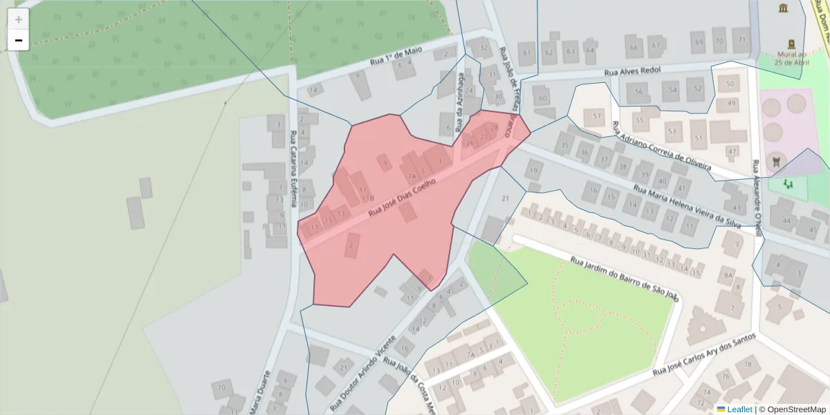 Mapa detalhado do código postal 7570-278 com limites, códigos postais vizinhos e agências dos correios