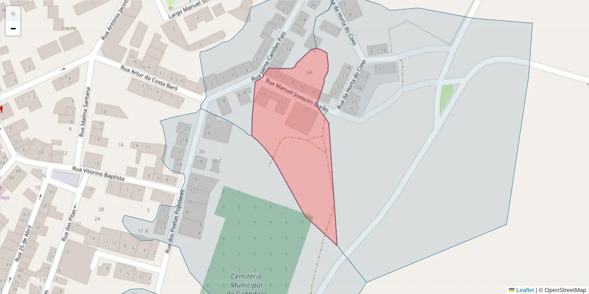 Mapa detalhado do código postal 7570-286 com limites, códigos postais vizinhos e agências dos correios