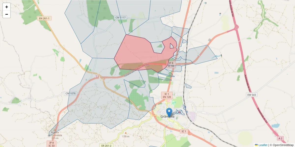 Mapa detalhado do código postal 7570-329 com limites, códigos postais vizinhos e agências dos correios