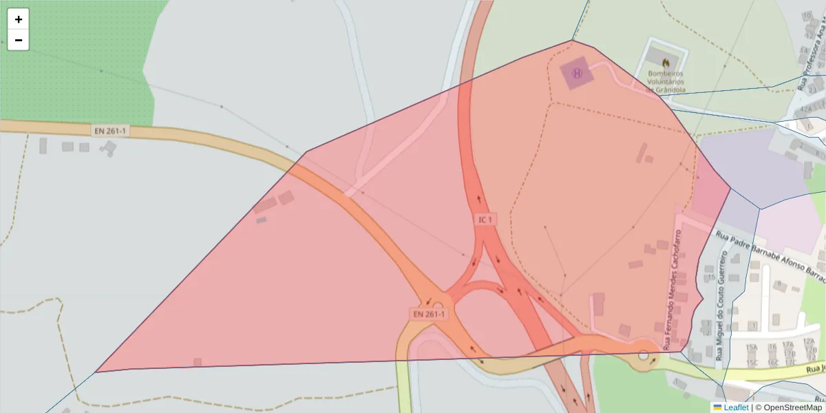 Mapa detalhado do código postal 7570-352 com limites, códigos postais vizinhos e agências dos correios