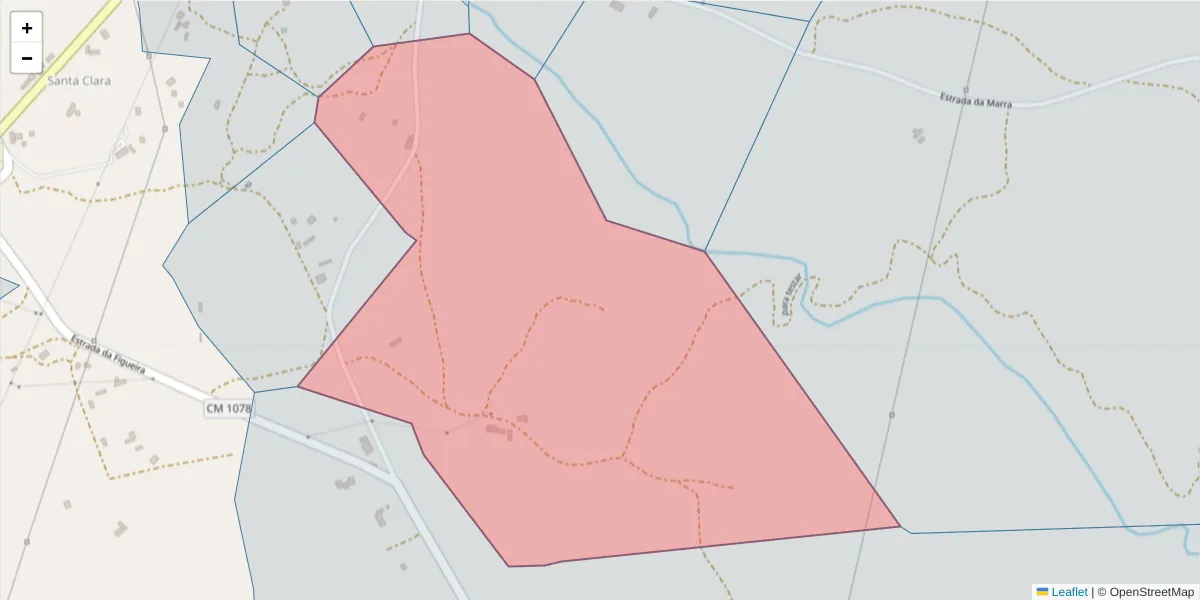 Mapa detalhado do código postal 7570-428 com limites, códigos postais vizinhos e agências dos correios