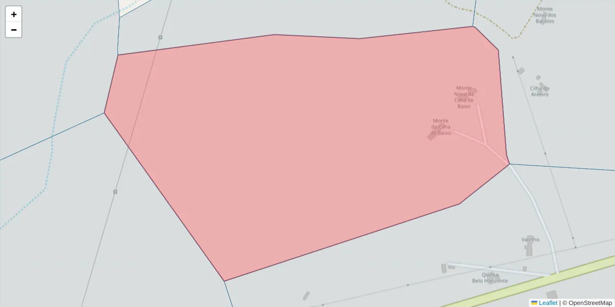 Mapa detalhado do código postal 7570-437 com limites, códigos postais vizinhos e agências dos correios