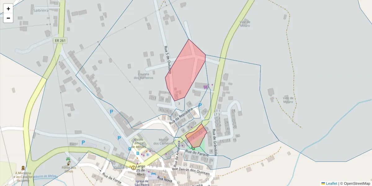 Mapa detalhado do código postal 7570-600 com limites, códigos postais vizinhos e agências dos correios