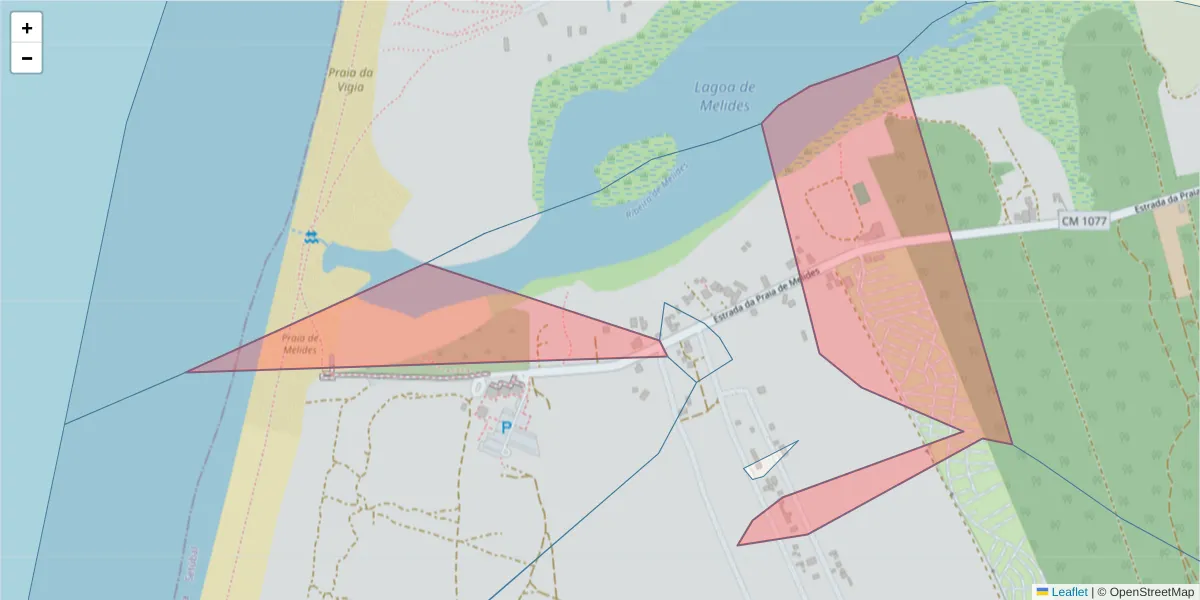 Mapa detalhado do código postal 7570-606 com limites, códigos postais vizinhos e agências dos correios