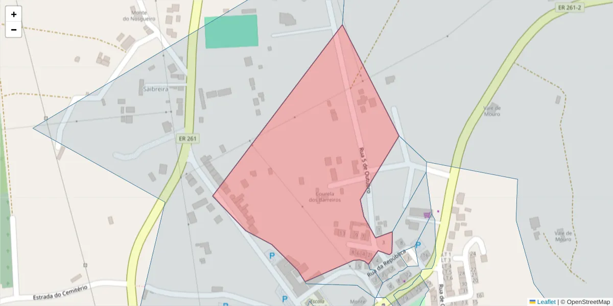 Mapa detalhado do código postal 7570-617 com limites, códigos postais vizinhos e agências dos correios