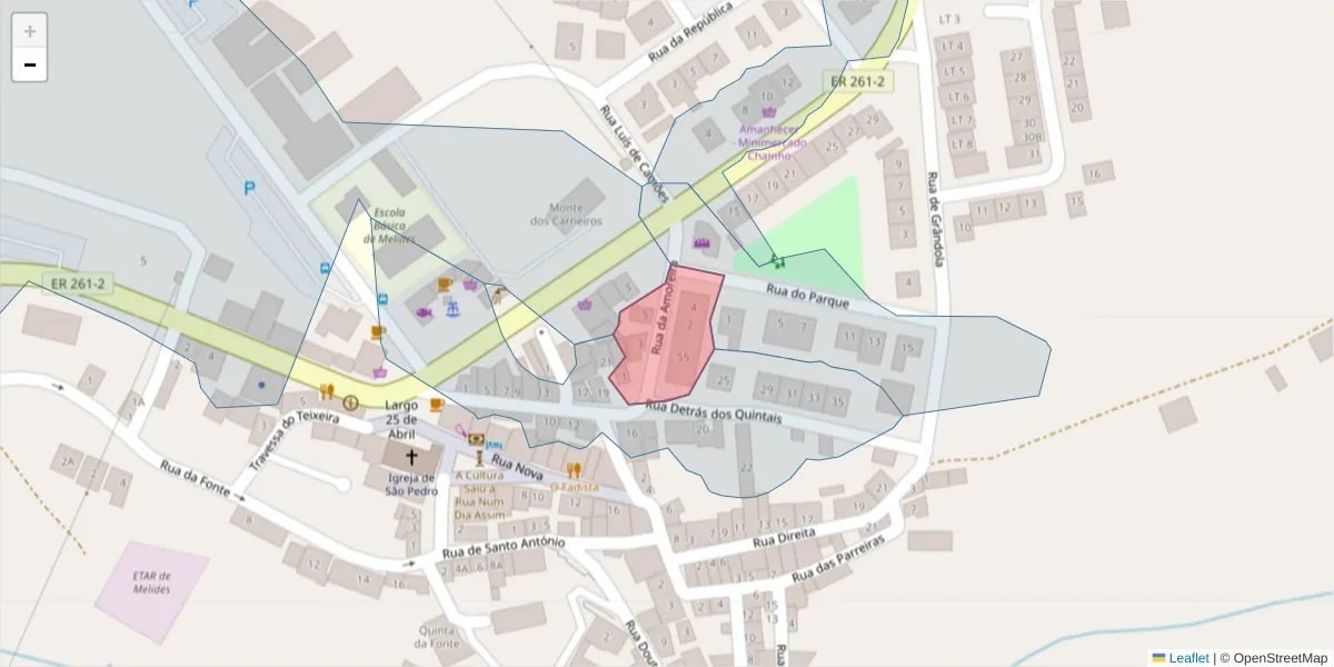 Mapa detalhado do código postal 7570-620 com limites, códigos postais vizinhos e agências dos correios