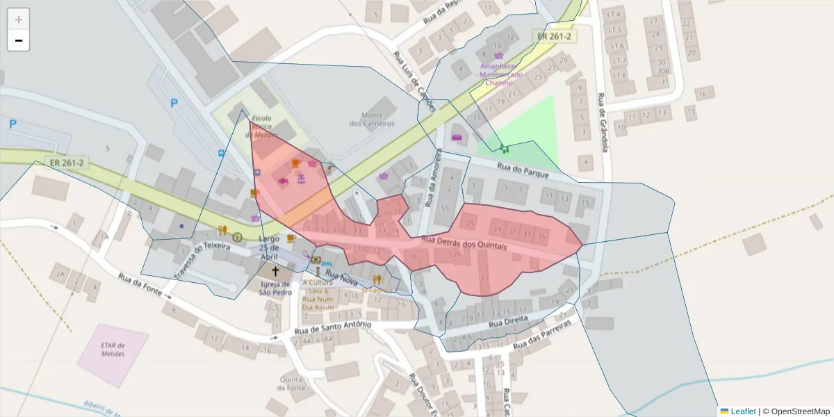 Mapa detalhado do código postal 7570-628 com limites, códigos postais vizinhos e agências dos correios