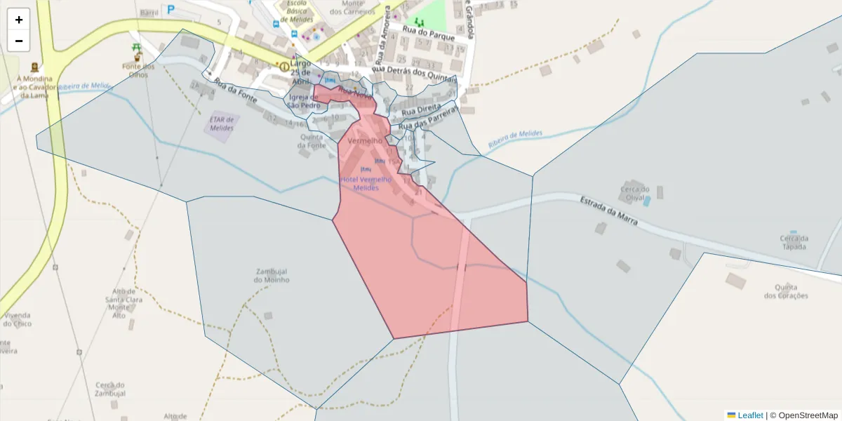 Mapa detalhado do código postal 7570-635 com limites, códigos postais vizinhos e agências dos correios