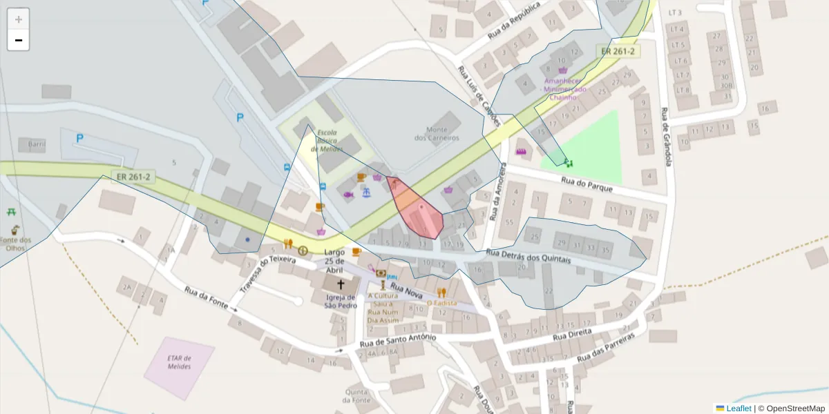 Mapa detalhado do código postal 7570-644 com limites, códigos postais vizinhos e agências dos correios
