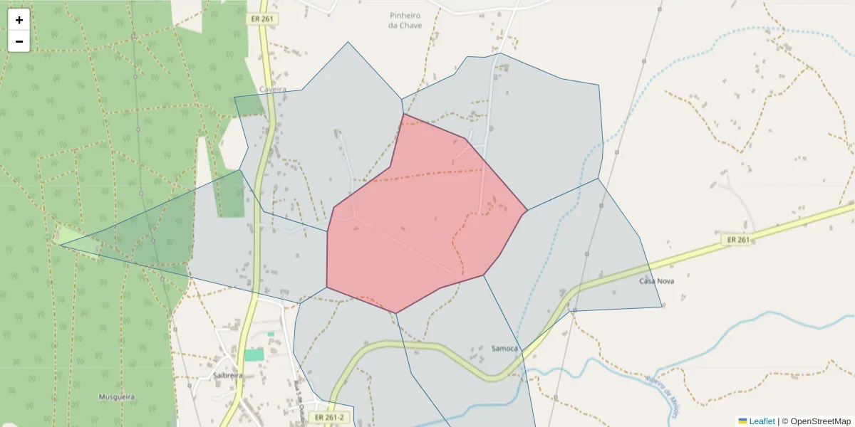 Mapa detalhado do código postal 7570-688 com limites, códigos postais vizinhos e agências dos correios