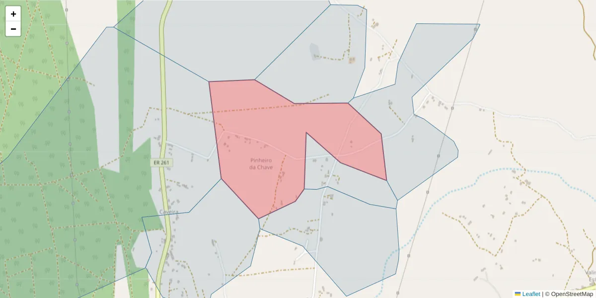 Mapa detalhado do código postal 7570-704 com limites, códigos postais vizinhos e agências dos correios
