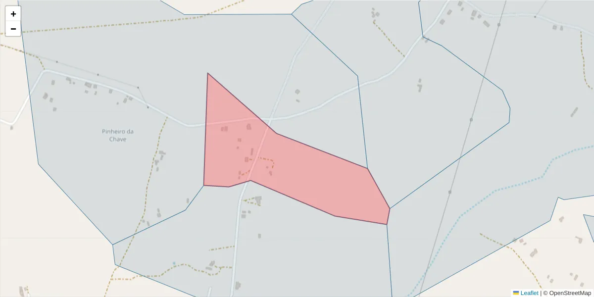 Mapa detalhado do código postal 7570-727 com limites, códigos postais vizinhos e agências dos correios