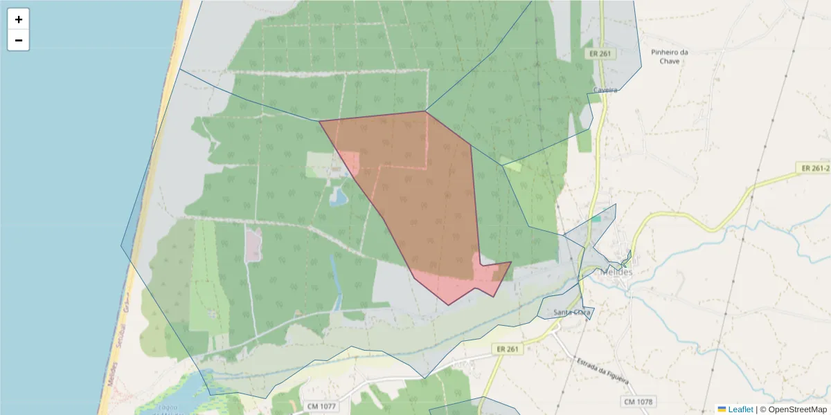 Mapa detalhado do código postal 7570-729 com limites, códigos postais vizinhos e agências dos correios