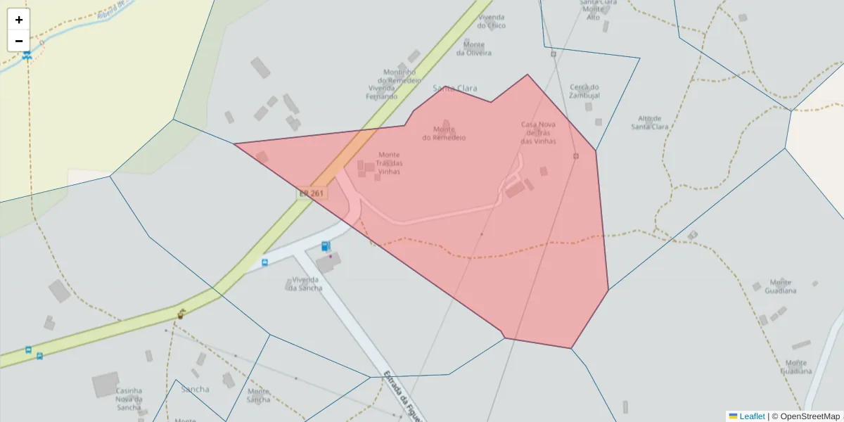 Mapa detalhado do código postal 7570-747 com limites, códigos postais vizinhos e agências dos correios