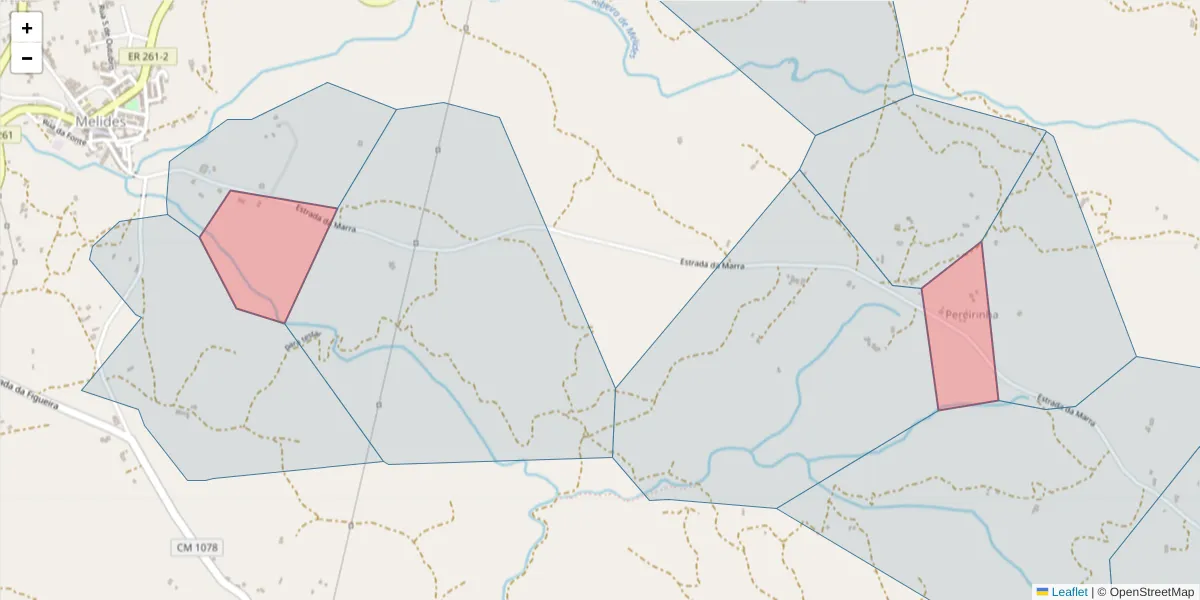 Mapa detalhado do código postal 7570-771 com limites, códigos postais vizinhos e agências dos correios
