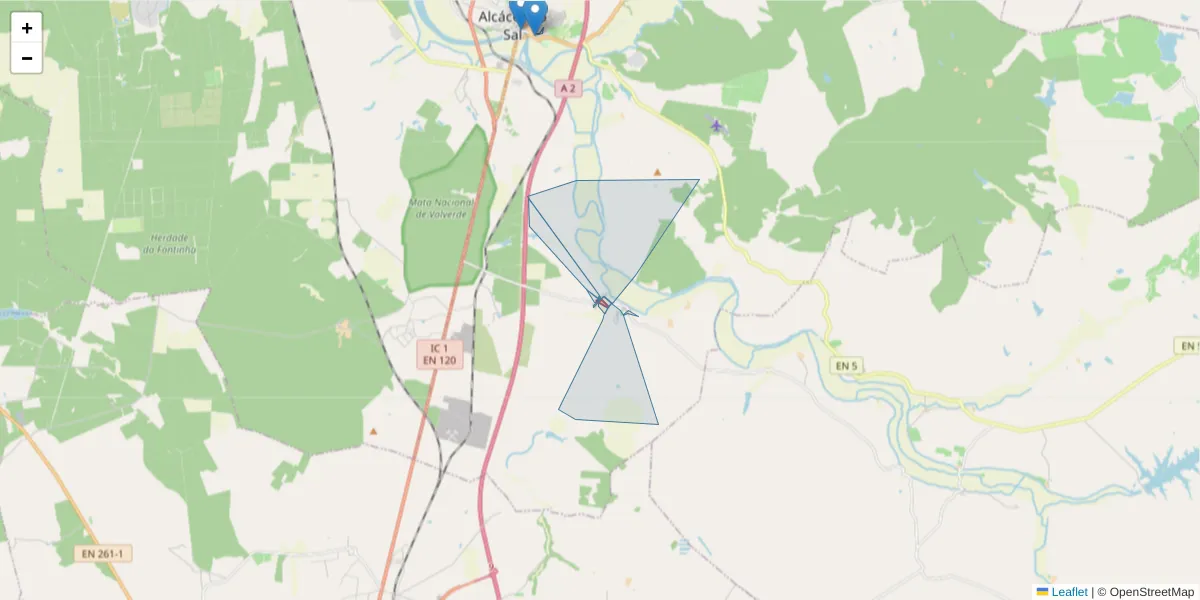 Mapa detalhado do código postal 7580-011 com limites, códigos postais vizinhos e agências dos correios
