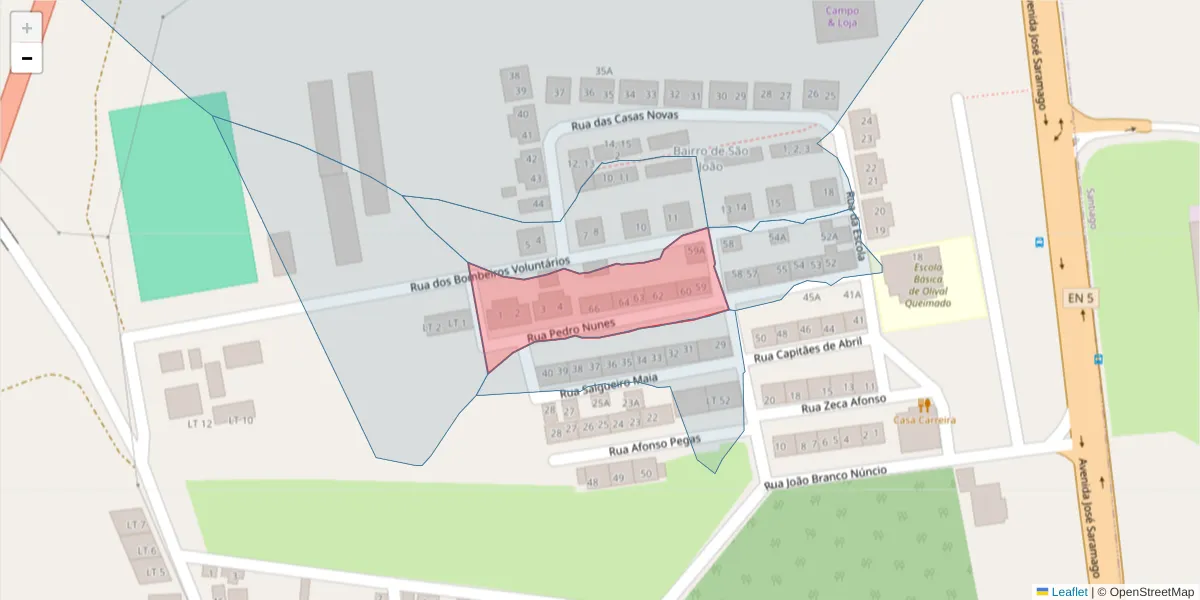 Mapa detalhado do código postal 7580-029 com limites, códigos postais vizinhos e agências dos correios