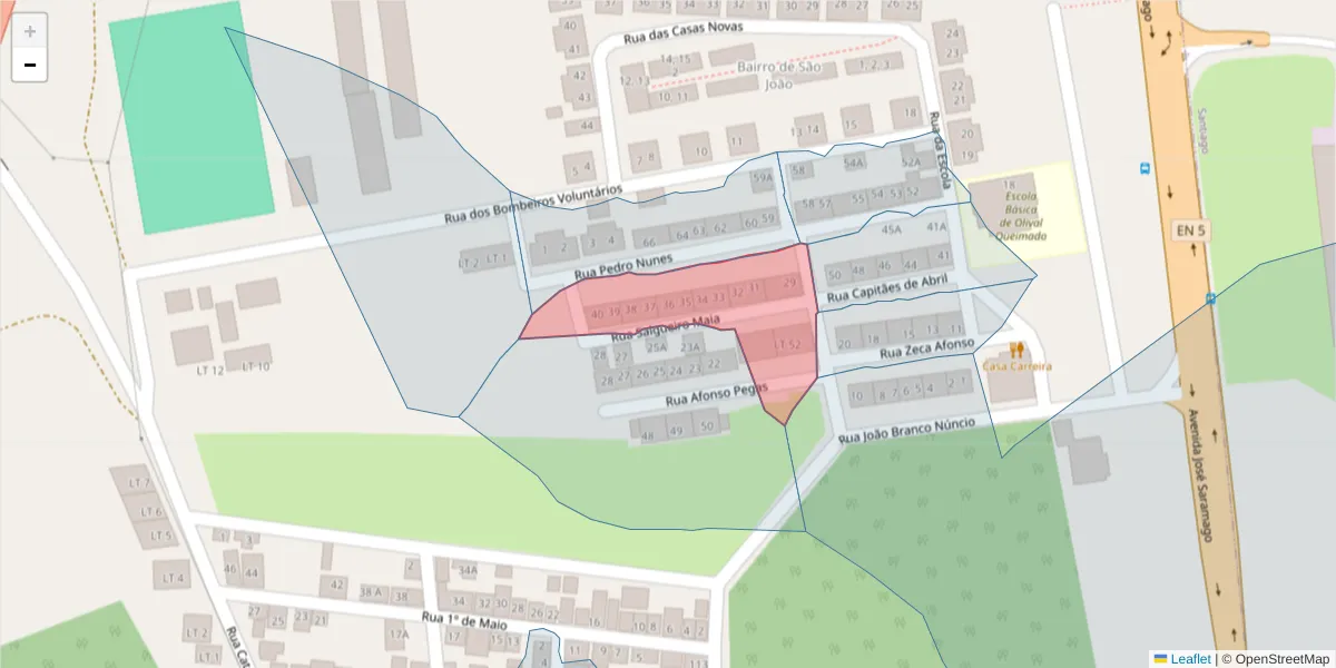 Mapa detalhado do código postal 7580-031 com limites, códigos postais vizinhos e agências dos correios