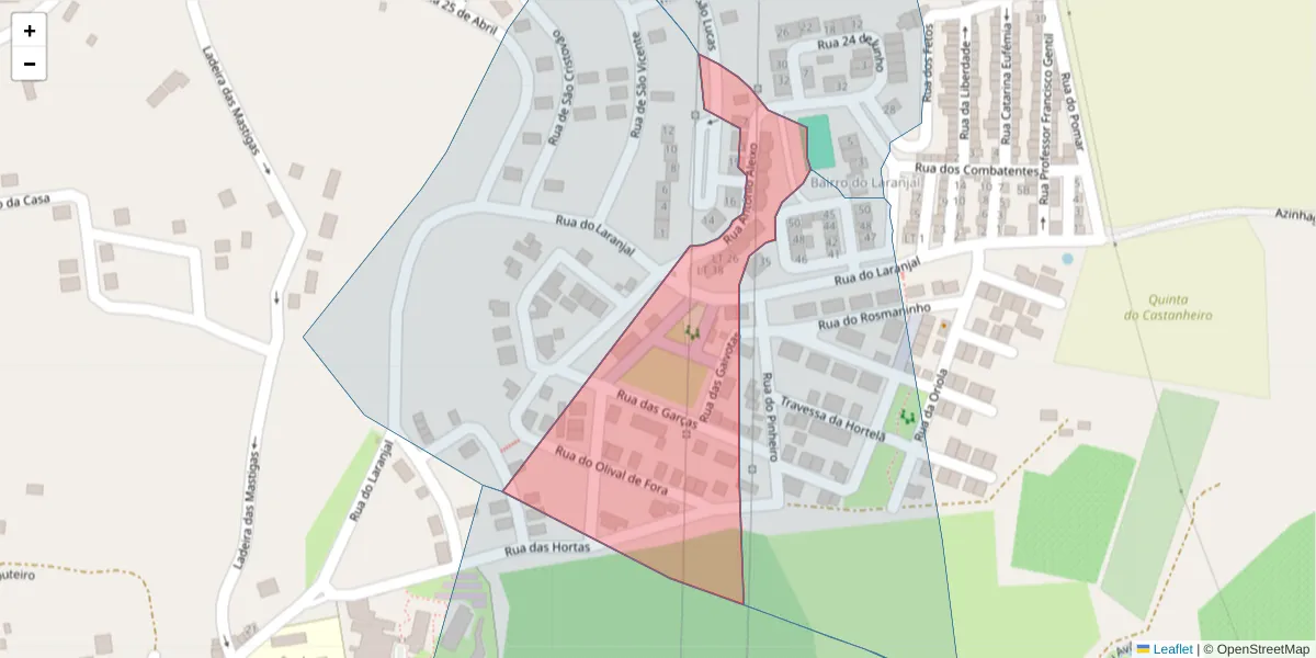 Mapa detalhado do código postal 7580-038 com limites, códigos postais vizinhos e agências dos correios