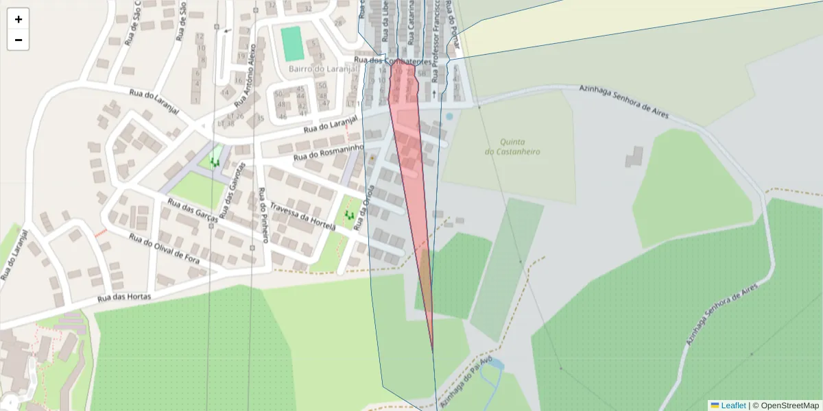 Mapa detalhado do código postal 7580-040 com limites, códigos postais vizinhos e agências dos correios