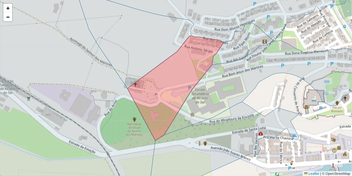 Mapa detalhado do código postal 7580-056 com limites, códigos postais vizinhos e agências dos correios