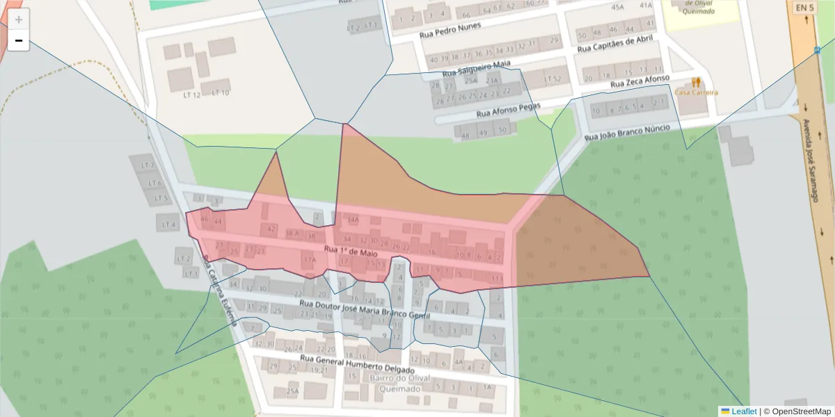 Mapa detalhado do código postal 7580-058 com limites, códigos postais vizinhos e agências dos correios