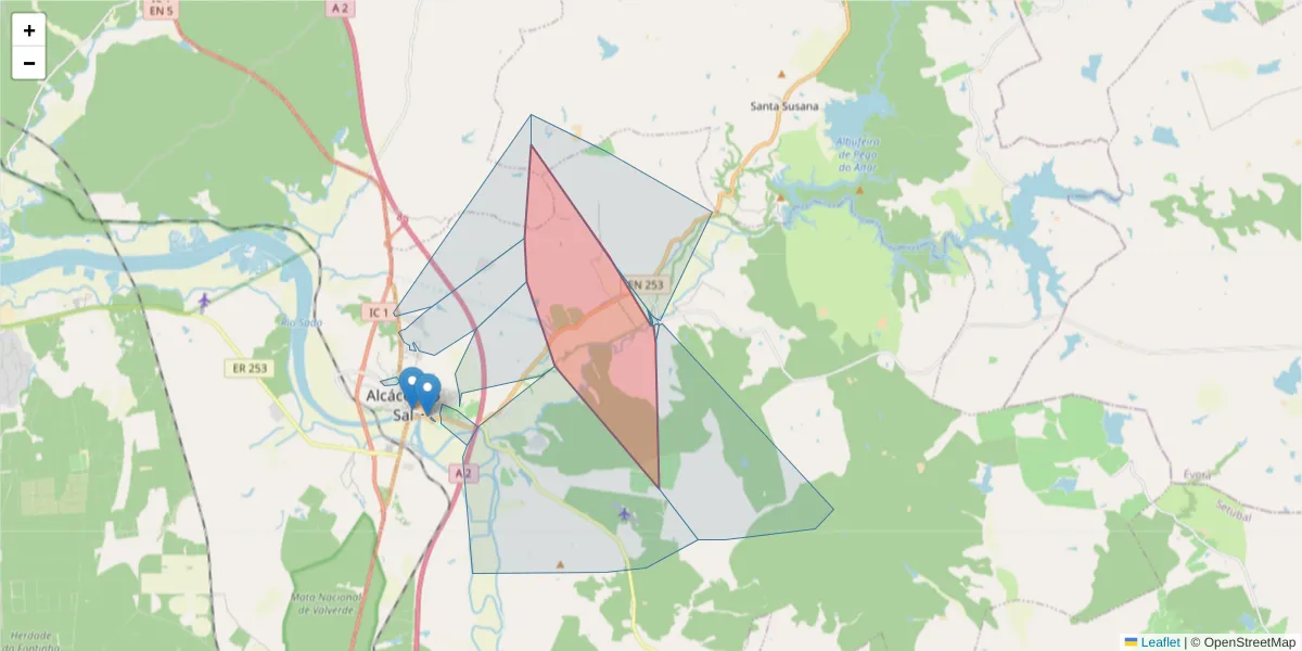 Mapa detalhado do código postal 7580-078 com limites, códigos postais vizinhos e agências dos correios
