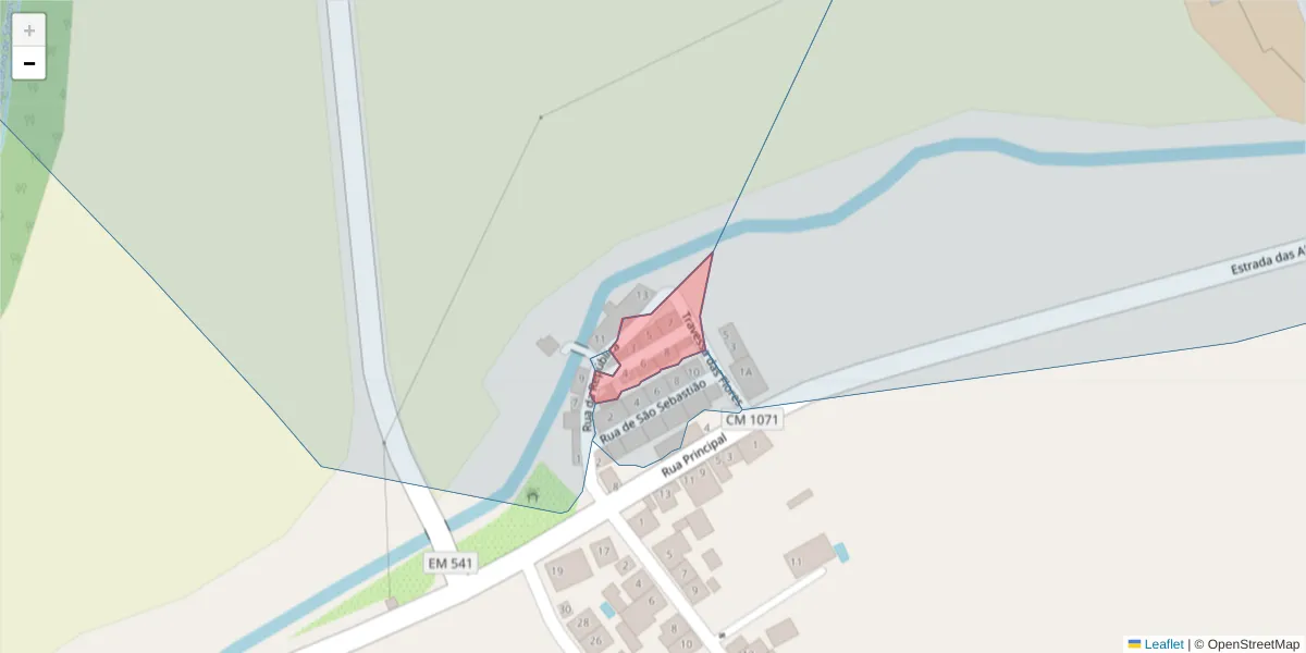 Mapa detalhado do código postal 7580-080 com limites, códigos postais vizinhos e agências dos correios