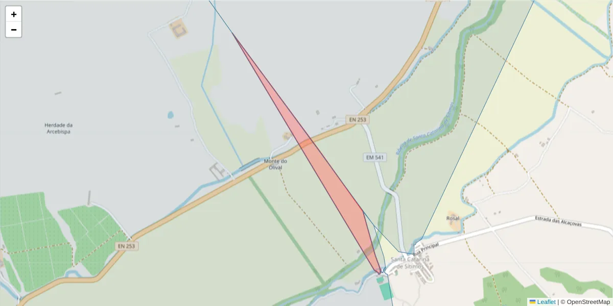 Mapa detalhado do código postal 7580-081 com limites, códigos postais vizinhos e agências dos correios